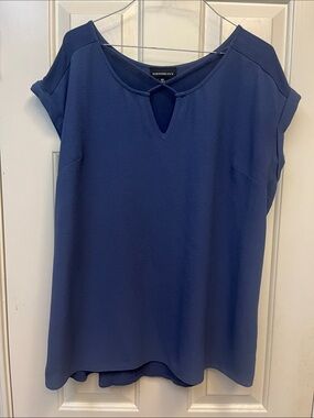 Fortune & Ivy Navy Keyhole Blouse XXL NWOT